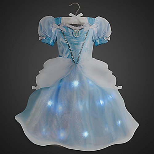 0635510619994 - DISNEY STORE LITTLE GIRLS LIGHT UP PRINCESS CINDERELLA COSTUME DRESS - 4T BLUE