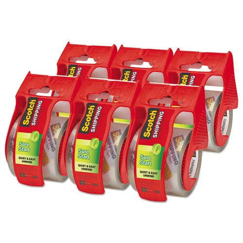 0635665176618 - SCOTCH SURE START SHIPPING PACKAGING TAPE WITH DISPENSER, 2 INCHES X 800 INCHES , SOLD AS 6/PACK
