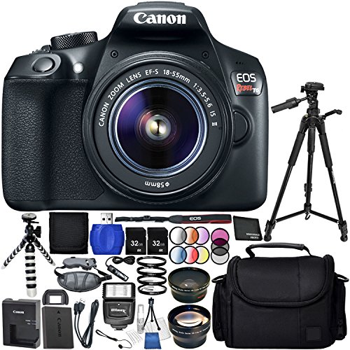 0635665732807 - CANON EOS T6 WITH EF-S 18-55MM F/3.5-5.6 IS II LENS 18PC ACCESSORY BUNDLE – INCLUDES 72 TRIPOD + 2 32GB SD MEMORY CARD + DIGITAL SLAVE FLASH + REMOTE SHUTTER RELEASE + MORE
