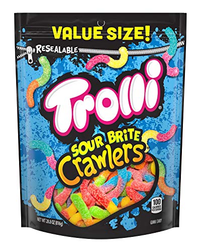 6357381638563 - TROLLI SOUR BRITE CRAWLERS GUMMY WORMS, SOUR GUMMY WORMS, 28.8 OUNCE