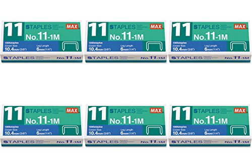 0635909172796 - MAX NO. 11-1M STAPLES FOR VAIMO STAPLERS, 6 PACKS