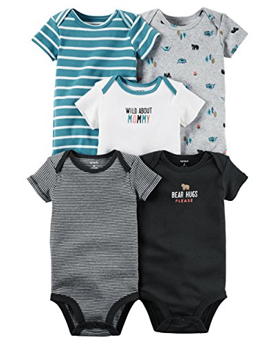 0635963789985 - CARTER'S BABY BOYS' 5 PACK BODYSUITS (BABY) - WILD ABOUT MOMMY 9M