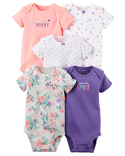 0635963792732 - CARTER'S BABY GIRLS' 5 PACK BODYSUITS (BABY) - CUTE LIKE MOMMY-18M