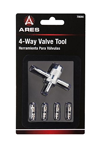 0635983559575 - 4-WAY TOOL WITH 4 VALVE CORES | ARES 70044 | FOR THE INSTALLATION AND REMOVAL OF VALVE CORES