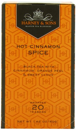 0636046306600 - HARNEY AND SONS PREMIUM TEA BAGS, HOT CINNAMON SPICE, 20 COUNT