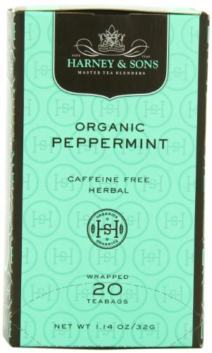 0636046306945 - HARNEY AND SONS PREMIUM TEA BAGS, ORGANIC PEPPERMINT, 20 COUNT