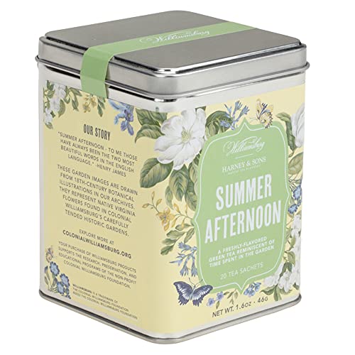 0636046356513 - HARNEY & SONS SUMMER AFTERNOON COLONIAL WILLIAMSBURG BLEND | GREEN TEA WITH FLORAL AND FRUIT FLAVORS