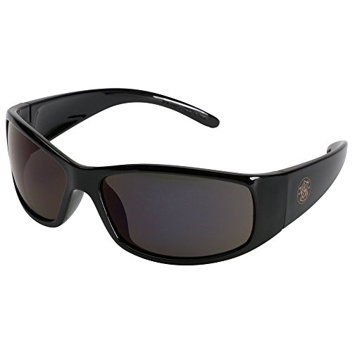 0636123544864 - SMITH AND WESSON SAFETY GLASSES , ELITE SAFETY SUNGLASSES, SMOKE ANTI-FOG LENSES WITH BLACK FRAME