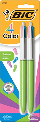 0636123786172 - BIC 4 COLOR FASHION BALL PEN, MEDIUM POINT (1.0MM), ASSORTED INK, 2-COUNT