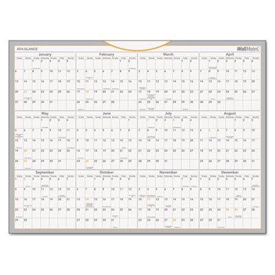 0636123814615 - WALLMATES SELF-ADHESIVE DRY ERASE YEARLY CALENDAR, 24 X 18, 2016, SOLD AS 1 EACH