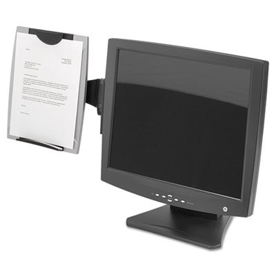 0636123848054 - OFFICE SUITES MONITOR MOUNT COPYHOLDER, PLASTIC, HOLDS 150 SHEETS, BLACK/SILVER, SOLD AS 1 EACH