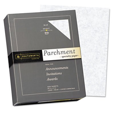 0636123870819 - PARCHMENT SPECIALTY PAPER, BLUE, 24 LBS., 8-1/2 X 11, 500/BOX, SOLD AS 1 REAM