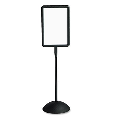 0636123925793 - DOUBLE SIDED SIGN, MAGNETIC/DRY ERASE STEEL, 14 1/4 X 22 1/4, WHITE, BLACK FRAME, SOLD AS 1 EACH