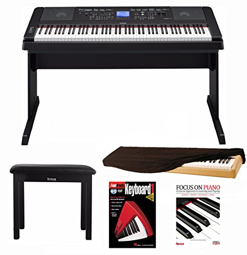 0636156027242 - YAMAHA DGX660B 88 KEY DIGITAL PIANO WITH KNOX PIANO BENCH,DUST COVER AND BOOK/DVD