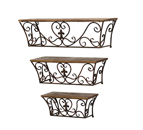 0636173179832 - PLUTUS BRANDS CLASSIC METAL WALL SHELF WITH SUBLIME CURVES (SET OF 3)