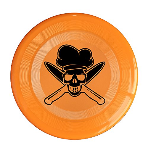 6362203210124 - FLY SKULL WITH CHEF HAT AND KNIFE PLASTIC FLYING DISC ORANGE