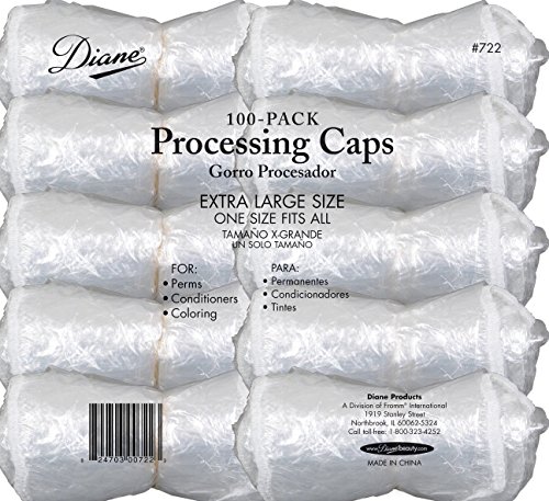 0636227037132 - DIANE PROCESSING CAPS, 400-PACK, HAIR COLOR, CHEMICALS, PERMS, HAIR CONDITIONER, ONE SIZE, EXTRA LARGE, REUSABLE, PROTECTS YOUR HAIR, DYEING, HAIR CARE, SALON USE, PROFESSIONAL USE, STYLIST, SECURES, ELASTIC BAND