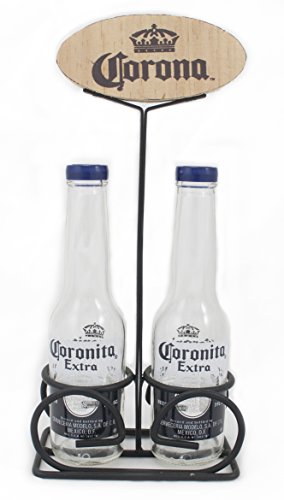 0636391821322 - CORONA EXTRA IRON & WOOD SALT PEPPER CADDY WITH SHAKERS