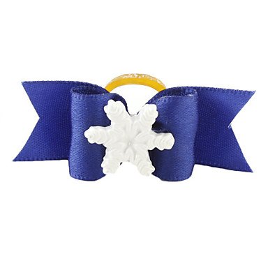 6366780780384 - ELEGANT SNOWFLAKE STYLE STYLE TINY ADJUSTABLE BOW TIE FOR DOGS CATS BLUE PRODUCED BY GENERIC