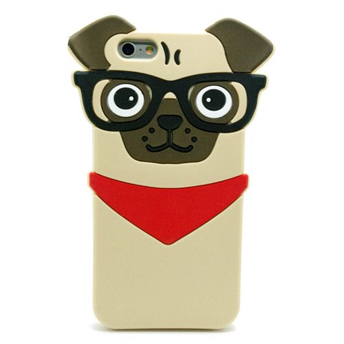 6367962361049 - IPHONE 6 6S CASE, HOT STYLISH 3D CUTE CARTOON HIPSTER PUG DOG SILICONE CASE FOR IPHONE 6 6S 4.7, NEW FASHION PET DOGGIE FANDOM STYLE PROTECTIVE CELL PHONE SKINS BOYS GIRLS