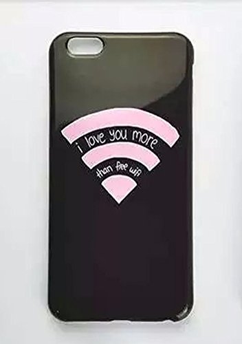 6367962361858 - IPHONE 6 6S CASE, NEW HOT STYLISH I LOVE U MORE THAN FREE WIFI DESIGN SOFT IMD SLIM TPU CASE FOR IPHONE 6 6S 4.7, UNIQUE COOL FASHION QUOTE PROTECTIVE CELL PHONE SKINS GIRLS BOYS (BLACK)