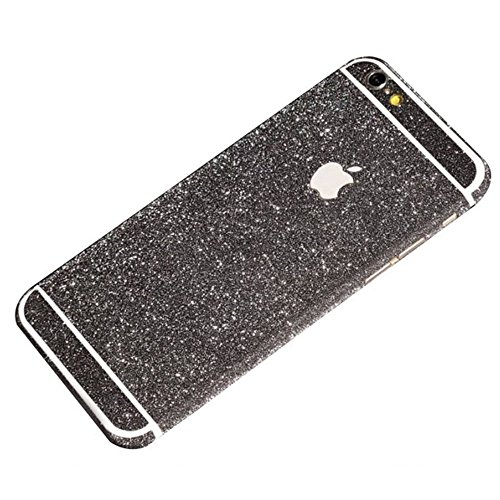 6367962366761 - IPHONE 6 6S SKIN DECALS, NEW COLORFUL SUPER SHINNY LUXURY GLITTER DIAMOND DECALS STICKERS FOR IPHONE 6 6S 4.7, ANTI-SCRATCH ULTRA SLIM CELL PHONE FILMS FULL BODY WRAP (BLACK)