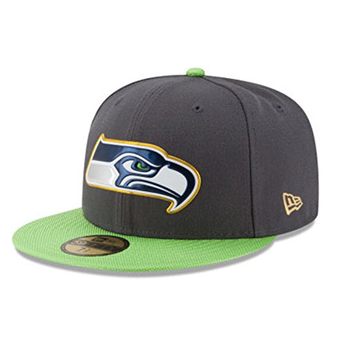 0636823418014 - NEW ERA NFL GOLD COLLECTION 5950 FITTED CAP SEATTLE SEAHAWKS SIZE 7 1//4