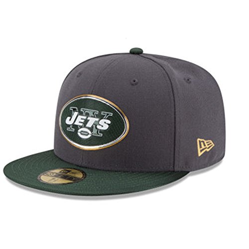 0636823418311 - NEW ERA NFL GOLD COLLECTION 5950 FITTED CAP NY JETS SIZE 7 5//8