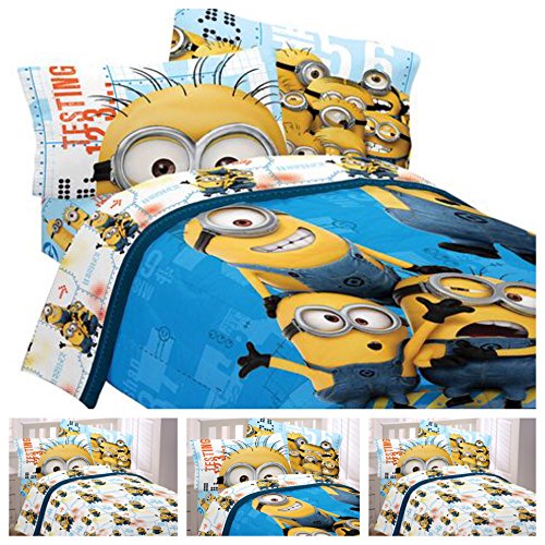 0636996785531 - DESPICABLE ME MINIONS COMPLETE 4 PIECE BED IN A BAG TWIN BEDDING SET - REVERSIBLE COMFORTER, SHEETS & PILLOW CASE