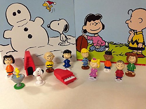 0637028999230 - PEANUTS SNOOPY AND FRIENDS FIGURE DELUXE CAKE/CUPCAKE TOPPERS PARTY FLAVORS WITH SNOOPY, WOODSTOCK, DOG HOUSE, LUCY, LINUS ETC SET OF 12