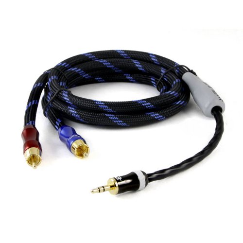 0637077111218 - ZY HIFI CABLE HIFI CABLE 3.5MM TO AV RCA AUDIO ADAPTER CABLE FOR IPOD/MP3 PALICASS PLUG 3.4FT ZY-022 1.5M