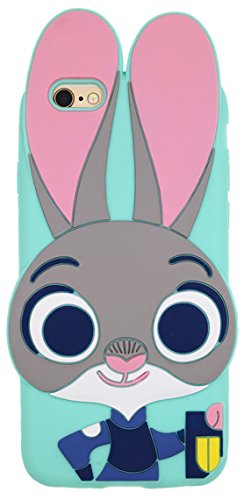 0637252678642 - IPHONE 5S CASE, IPHONE 5 CASE, CUTE BUNNY RABBIT JUDY HOPPS POLICE ZOOTOPIA ZOOTROPOLIS UTOPIA ANIMALS CREATIVE CARTOON 3D SOFT GEL RUBBER SILICONE CASE FOR IPHONE 5 / 5S ( RABBITS )