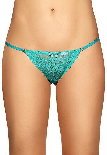 0637459612401 - LAURA WOMEN'S THONG ADJUSTS TO YOUR FIT SEE THROUGH 103155 AGUA S