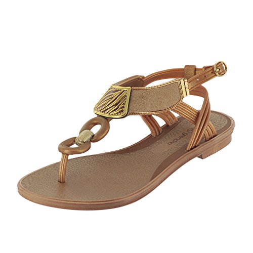 0637467703283 - GRENDENE EXOTIC SAND GOLD WOMENS ANKLE STRAP SIZE 8M