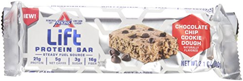 0637480045704 - ATKINS LIFT PROTEIN BAR, CHOCOLATE CHIP COOKIE DOUGH, 4 BARS