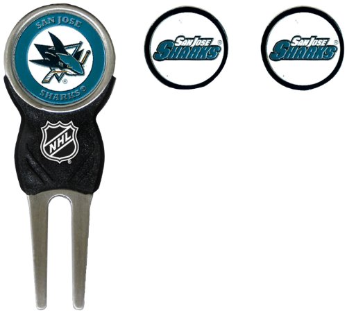 0637556153456 - NHL SAN JOSE SHARKS DIVOT TOOL PACK WITH 3 GOLF BALL MARKERS