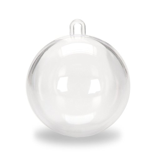 0637632955684 - DARICE CLEAR PLASTIC ACRYLIC FILLABLE BALL ORNAMENT 80MM - PACK OF 6