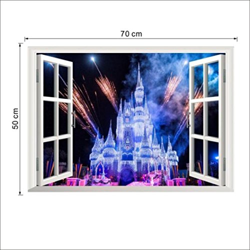 0637665144024 - GENERIC FASHION 3D FAKE CASTLE WALL OF SETTING OF THE SITTING ROOM THE BEDROOM WINDOW STICKERS