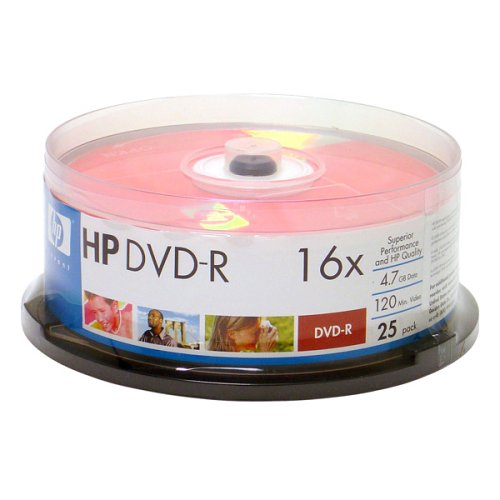 0637668040125 - HP 4.7GB 16X DVD-RS (25-CT CAKE BOX SPINDLE) DM16025CB