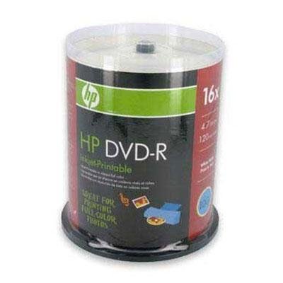 0637668040231 - HP DVD-R 4.7GB 16X WHITE INKJET PRINTABLE 100 PACK IN SPINDLE