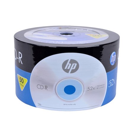 0637668100201 - HP 52X 700MB 80-MINUTE CD-R MEDIA, 50-PIECE, SPINDLE (CR00070B)