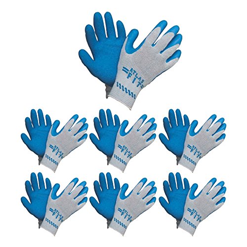 0637825890563 - ATLAS FIT 300 SHOWA LATEX PALM-DIPPED BLUE LARGE RUBBER WORK GLOVES, 24-PAIRS