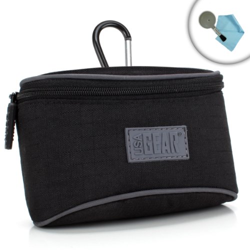0637836482184 - COMPACT DIGITAL CAMERA POUCH CASE WITH PADDED INTERIOR , PROTECTIVE NYLON & BELT LOOP BY USA GEAR - WORKS WITH CANON POWERSHOT G7 X MARK II , SX720 HS , ELPH 360 HS & MORE!