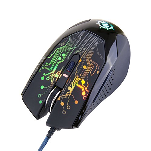 0637836519750 - ENHANCE GX-M1 GAMING MOUSE WITH 3500 DPI , OPTICAL SENSOR & COLOR-CHANGING LED LIGHTS FOR PC COMPUTERS - PERFECT FOR TITANFALL , BATTLEFIELD 4 , COUNTER-STRIKE: GLOBAL OFFENSIVE & MORE
