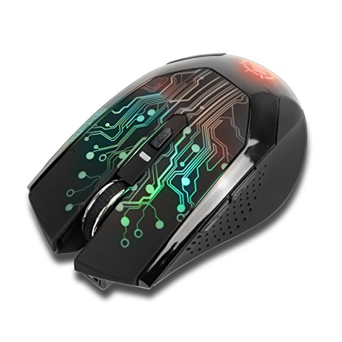 0637836573950 - ENHANCE WIRELESS OPTICAL GAMING MOUSE WITH 3500 DPI & 7 COLOR CHANGING LED LIGHTS - PERFECT FOR ALIENWARE , ACER , CYBERPOWERPC GAMING LAPTOPS & MORE! *BONUS ACCESSORY BAG*