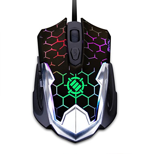 0637836583812 - ENHANCE GX-M4 2400 DPI GAMING MOUSE WITH ERGONOMIC DESIGN , SOFT-TOUCH FINISH & 7 LED CYCLING COLORS - WORKS WITH OVERWATCH , LEAGUE OF LEGENDS , THE ELDER SCROLLS V: SKYRIM & MORE PC GAMES