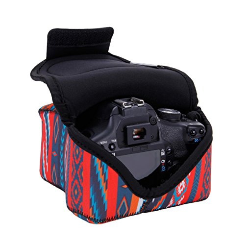 0637836584055 - DSLR CAMERA SLEEVE CASE WITH DURANEOPRENE TECHNOLOGY , ACCESSORY STORAGE & STRAP OPENINGS - BY USA GEAR - WORKS WITH NIKON D3300 , CANON EOS REBEL T5I , SONY ALPHA A7 AND MANY OTHER DSLR CAMERAS