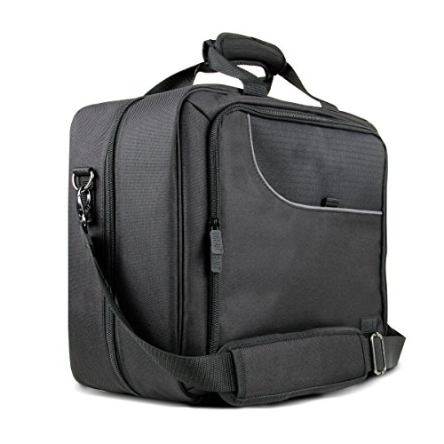 0637836584222 - UNIVERSAL PORTABLE ELECTRONICS CARRYING CASE WITH CUSTOM STORAGE COMPARTMENTS , ADJUSTABLE SHOULDER STRAP & PADDED INTERIOR BY USA GEAR - WORKS W/ TABLETS , LAPTOP COMPUTERS , TRAVEL PROJECTORS & MORE