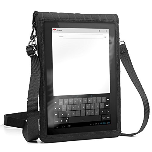 0637836584383 - NEOPRENE TABLET SLEEVE CARRYING CASE WITH TOUCH CAPACITIVE SCREEN PROTECTOR , ADJUSTABLE SHOULER / DISPLAY STRAP & ACCESSORY POCKET BY USA GEAR - WORKS WITH APPLE , SAMSUNG , LG & MORE 9 INCH TABLETS