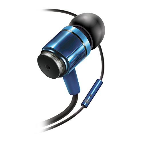 0637836586837 - DURABLE HEAVY DUTY EARBUDS BY GOGROOVE - ERGONOMIC BLUE IN-EAR EARPHONES W/ RUGGED CABLE , MICROPHONE & ON BOARD CONTROLS , NOISE ISOLATION , & REINFORCED METAL DRIVER HOUSING